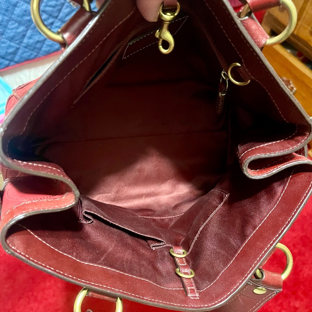 Coach Hampton Tote Bag in Deep Red - Picture 10 of 15